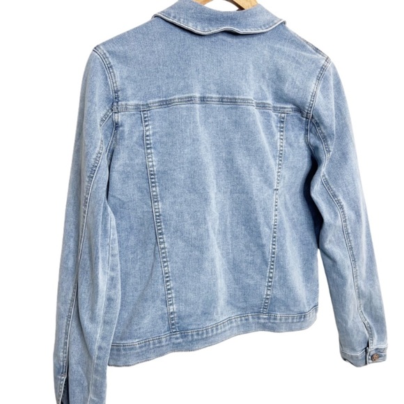 New with Tag Seven Ladies Wembley Wash Blue Button Down Modern Denim Jean Jacket - Picture 9 of 16